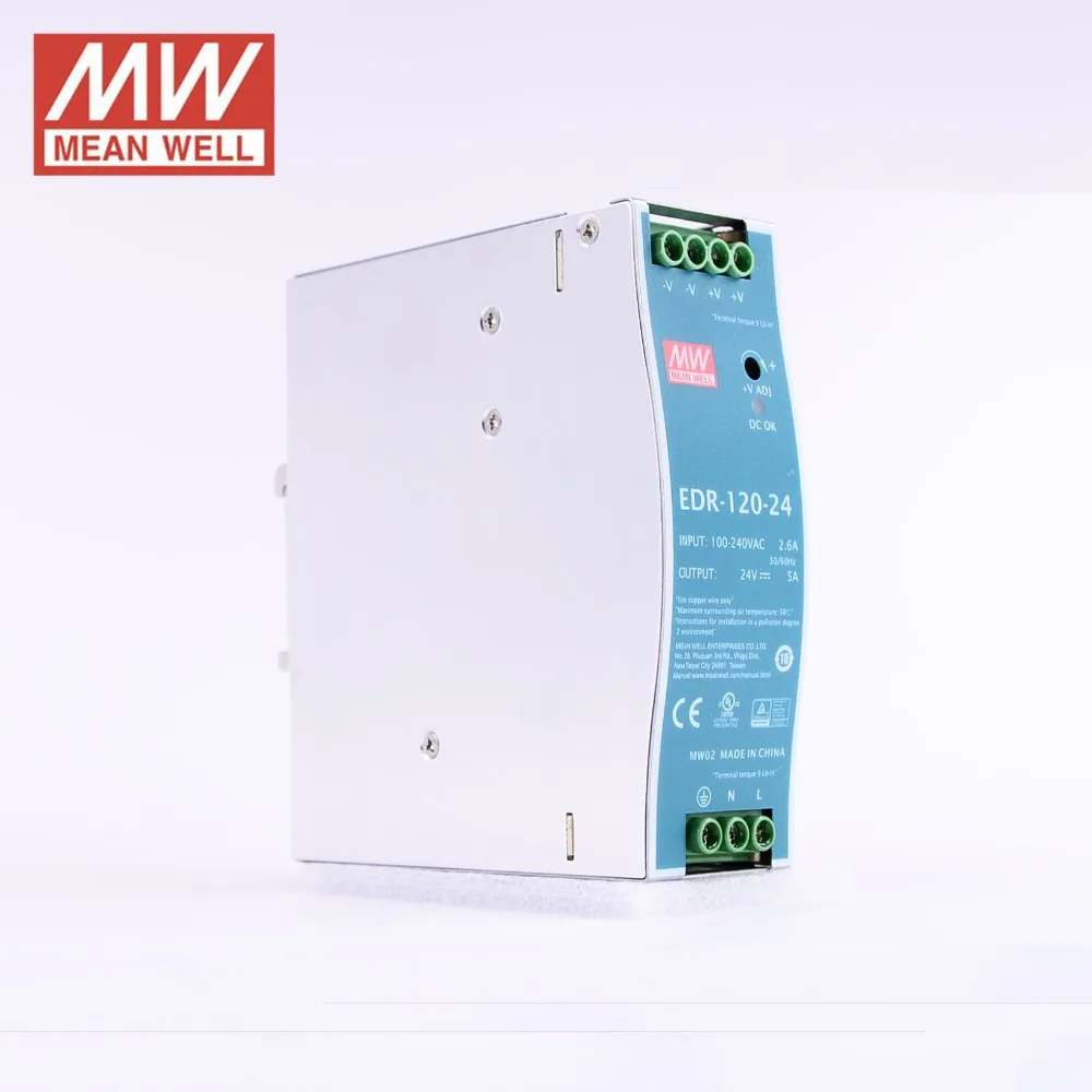 блок питания лабораторный Mean Well EDR 120 48 AC/DC Mini размер Вт В 2.5A Промышленные Din рейку