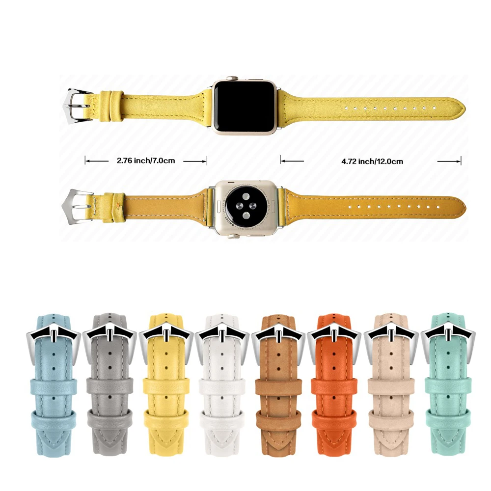 Кожаный ремешок для Apple Watch band 40 мм 44 iWatch 38 42 часов watch series 3 4 5 6 se|Ремешки часов| |