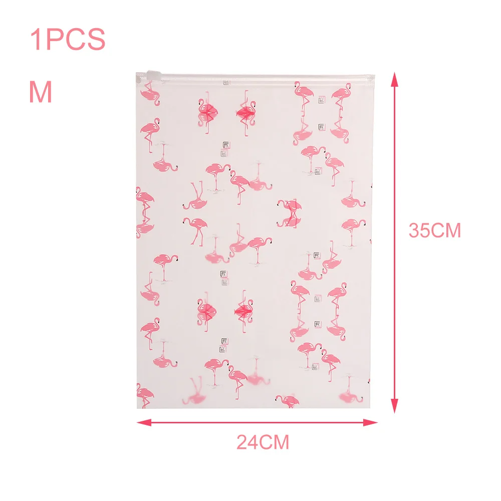 1pcs-M 1/5 предмета в комплекте одежда для путешествий сумка для хранения сумки Фламинго EVA мешок застежки-молнии полупрозрачный Водонепроницаемый органайзер для поездок производства Водонепроницаемый мешок с застежкой-молнией - Цвет: 1pcs-M