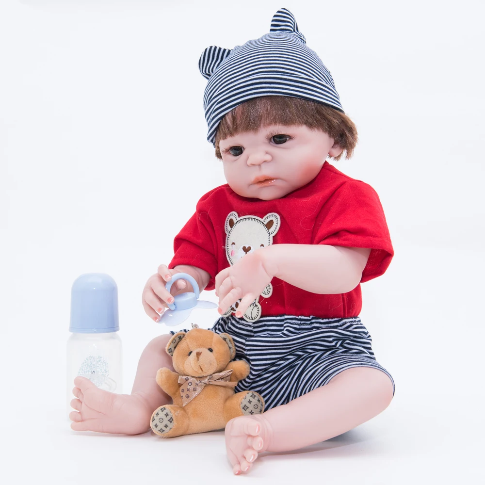 55 см полностью виниловая силиконовая кукла реборн новорожденный младенец