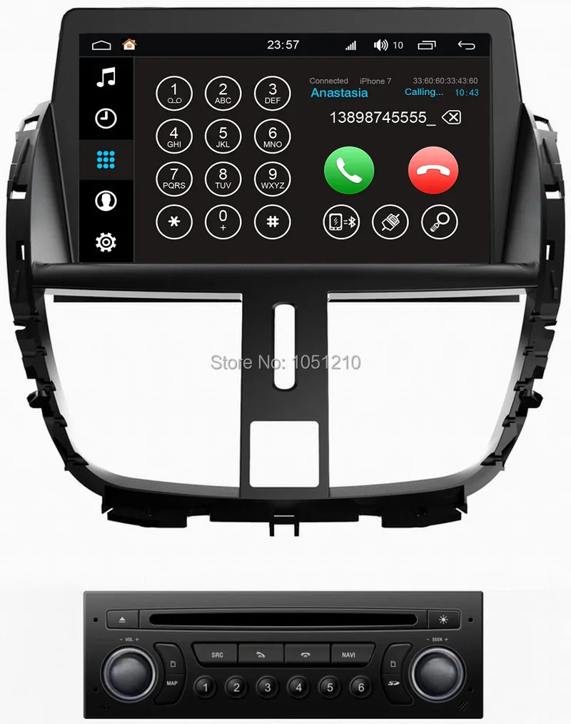 

Ouchuangbo android 9.0 car media radio for Peugeot 207 with 8 Core GPS navigation 1080P video 4GB +32GB S200