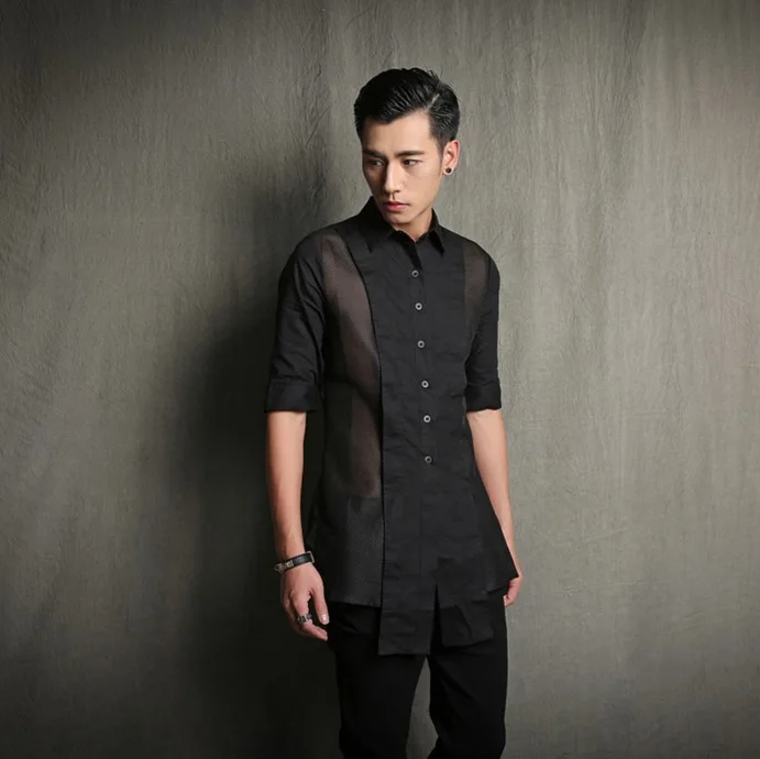 Мужская одежда в готическом стиле Харадзюку модная повседневная сексуальная