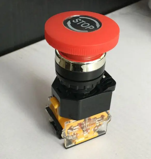 LA38-11ZS самоблокирующийся аварийный стоп-переключатель, кнопка 22 мм, кнопка-кнопка в виде гриба, 10 А, 380 В