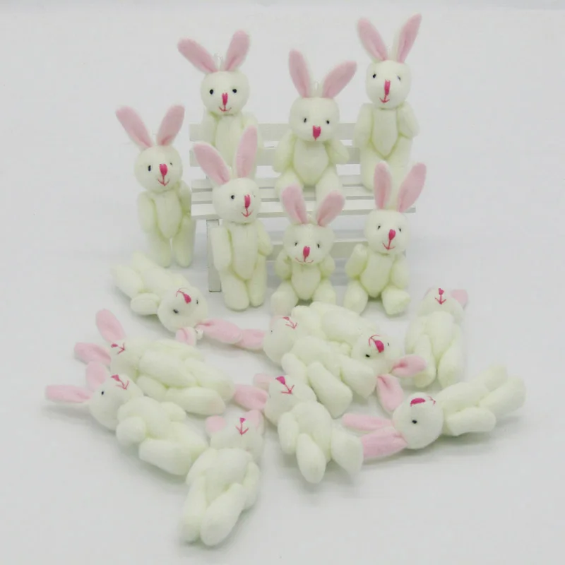 20Pcs/Lot Mini rabbit Stuffed Plush Toys 8cm Small with pink ear pelucia Pendant Kids Birthday Gift 01801 | Игрушки и хобби