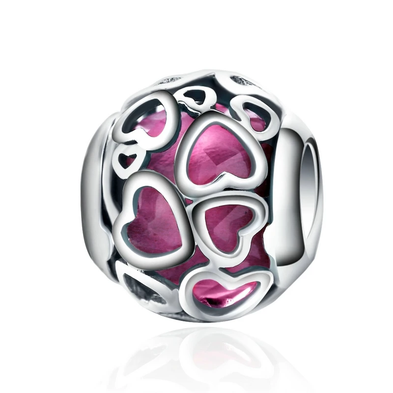 WOSTU Cerise Encased In Love Cerise Кристалл ажурные сердца и подвески в виде звезд подходят бусины браслет 925 пробы серебряные ювелирные изделия - Цвет: CRC067