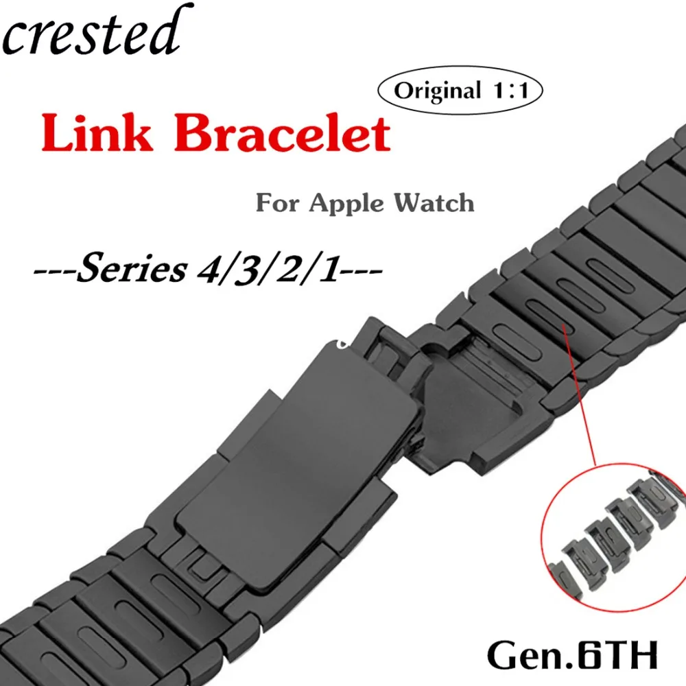 Соединяющий ремешок браслета для Apple watch band 42 мм 38 iWatch 4 44 40 браслет из нержавеющей