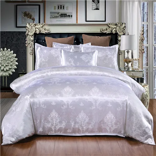 Роскошные комплекты постельного белья жаккард queen/King size Пододеяльник Набор золотое свадебное постельное белье пододеяльник