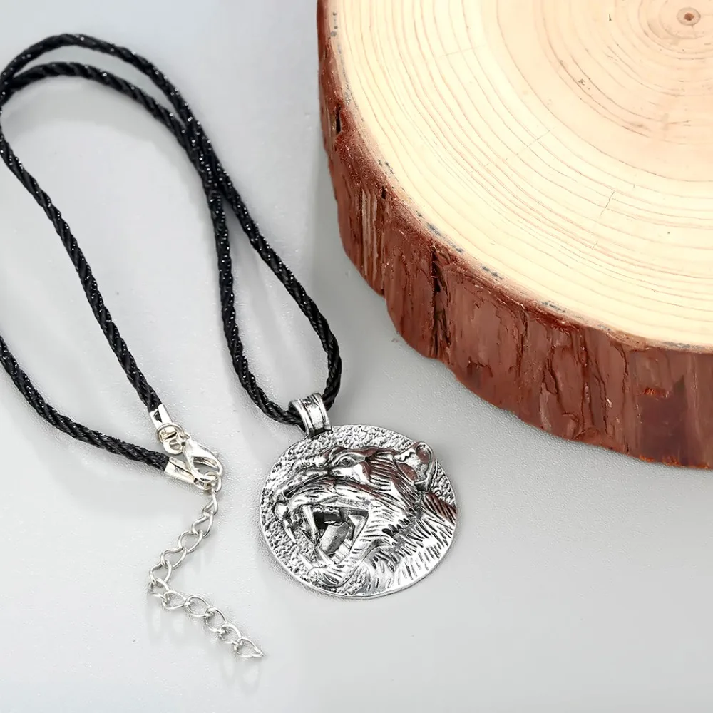 Модный Ретро чокер Kinitial с подвеской в виде головы Пантеры форме тигра веревочное