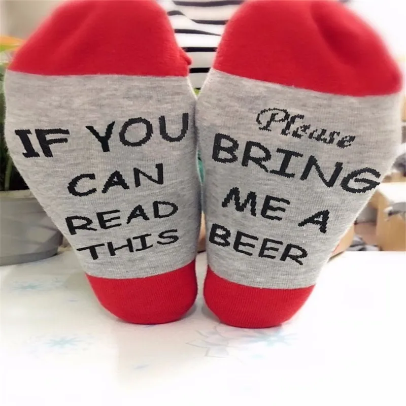 Осенние новые модные женские теплые носки если вы сможете прочитать