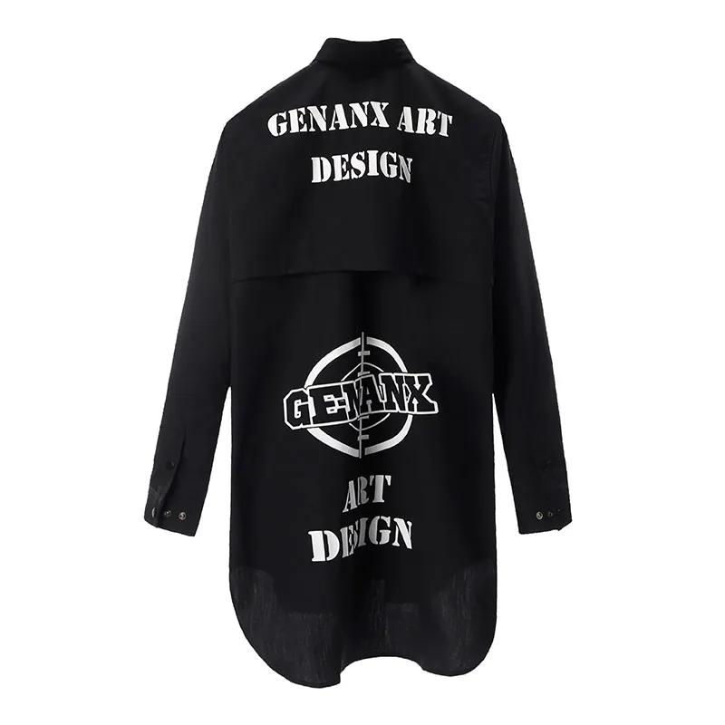 Thintenda 2017 модная мужская рубашка с длинным рукавом пряжкой и асимметричным