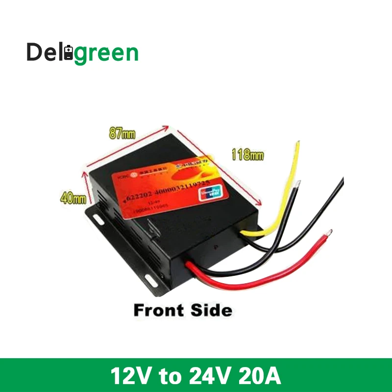 

12V to 24V 20A Boost DCDC Converter Power Supply Inverters with 14cm Calb