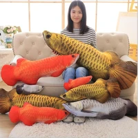 1pc 60cm simulation fish golden arowana plush toys stuffed soft animal fish plush pillow creative sofa pillow cushion gift kids