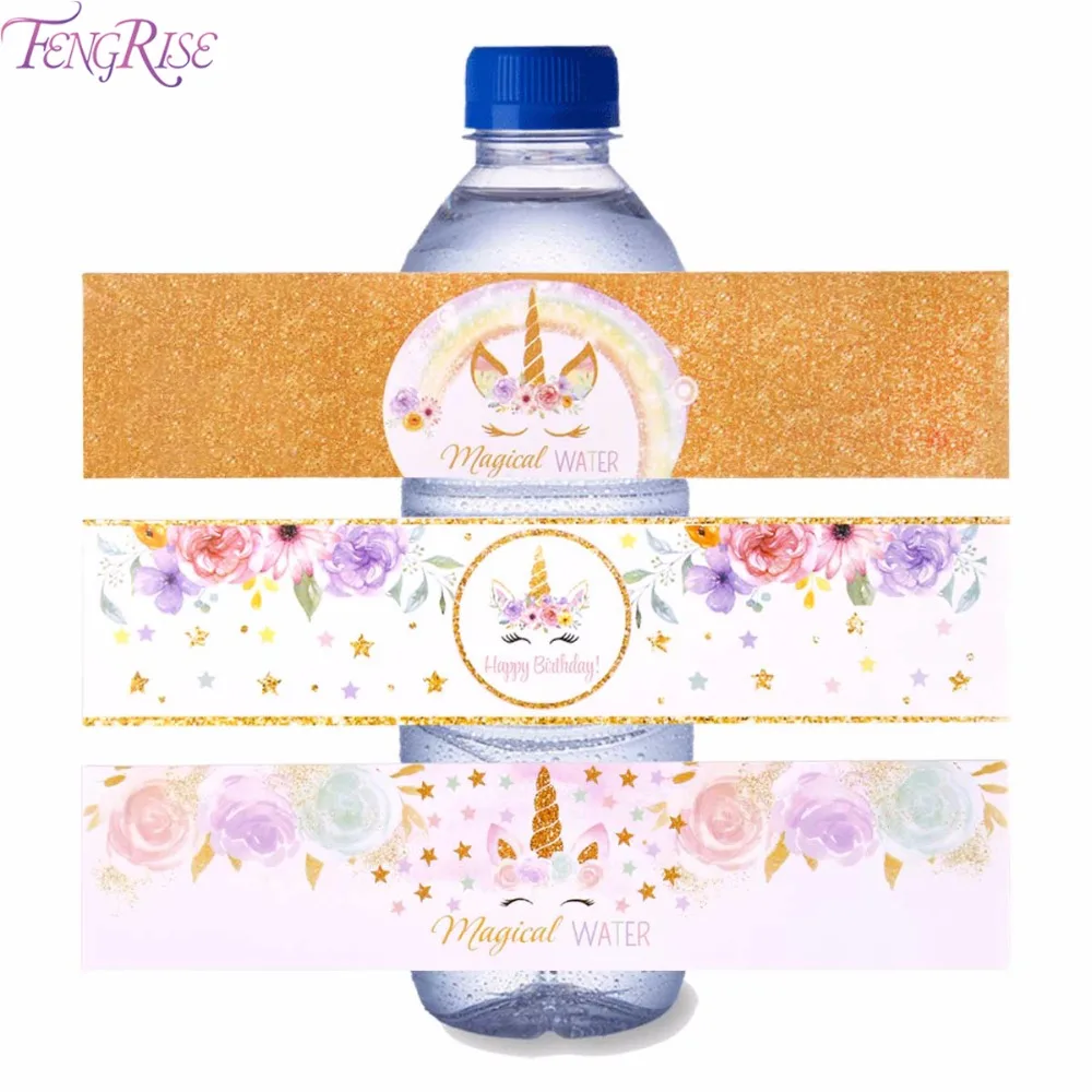 FENGRISE сделай сам зернистая бутылка для воды украшения дня рождения детские