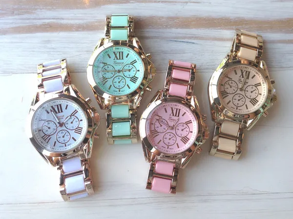 Горячая Распродажа модные часы GENEVA Япония кварцевый механизм Женева римские