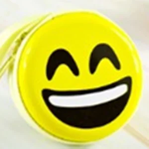 Portable Earphone Bag Cartoon Women Coin Purse Headphone Data Cable Storage Box Yellow Zipper Round Mini Case