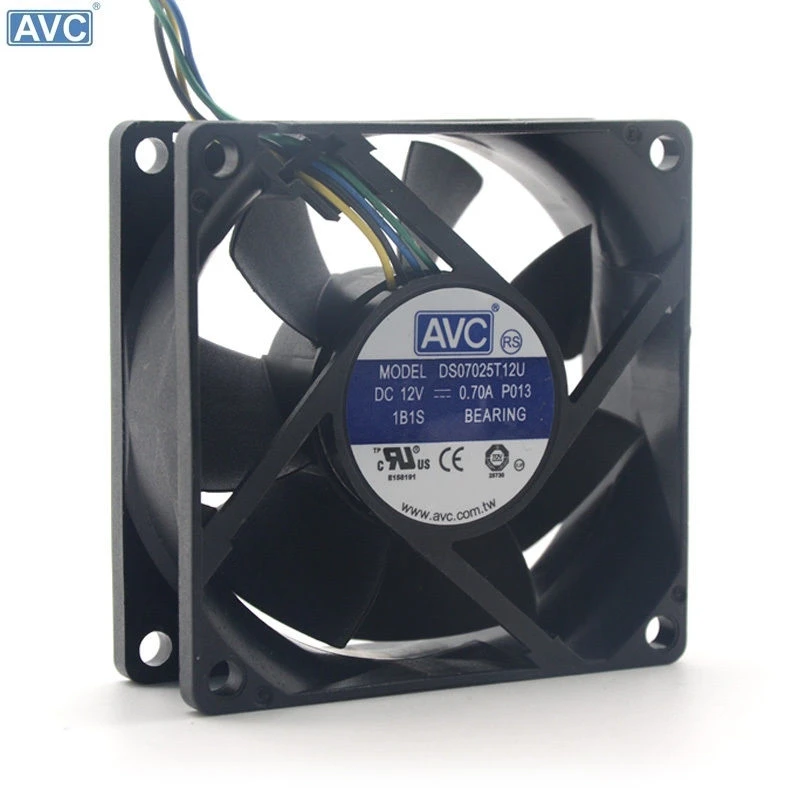 For AVC DS07025T12U 70mm 7025 DC 12V 0.7A 4 -pin PWM cpu pc case cooling fan