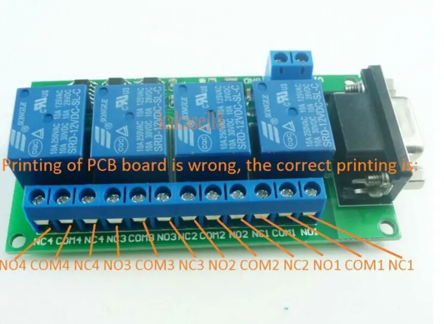 Релейная плата постоянного тока 12 В 4 канала RS232 SCM PC UART DB9 - Цена: 632,03 руб.