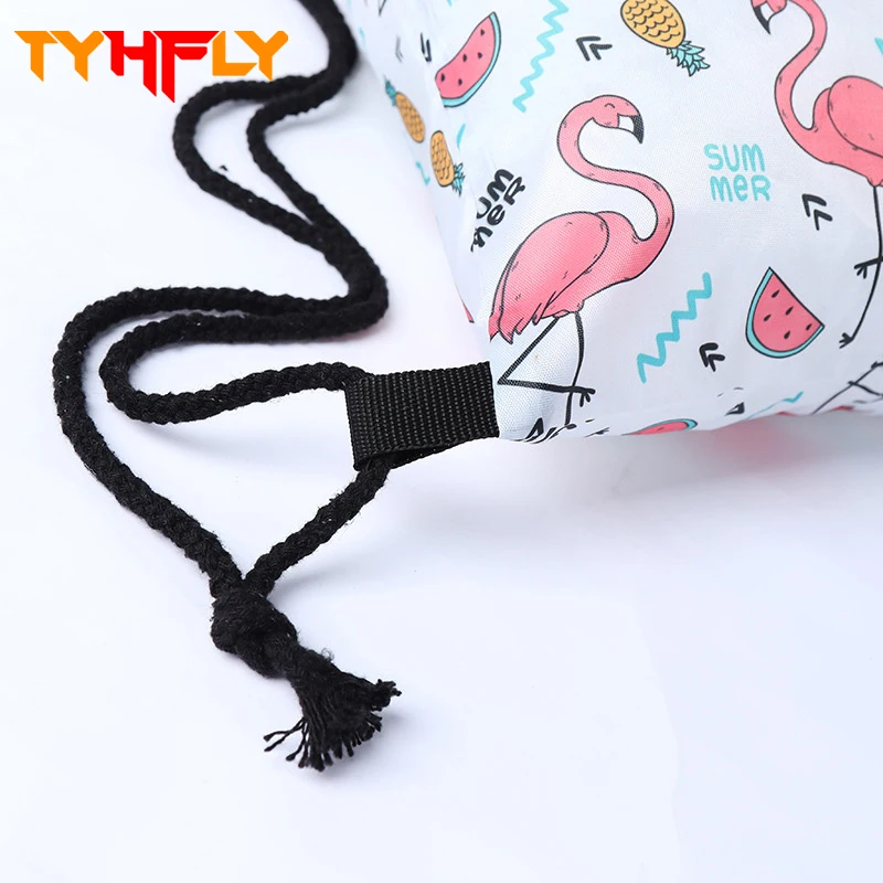 Малый 3D печати мешок Фламинго drawstring ткани сумки Рюкзак Мешок макияж школы Футбол