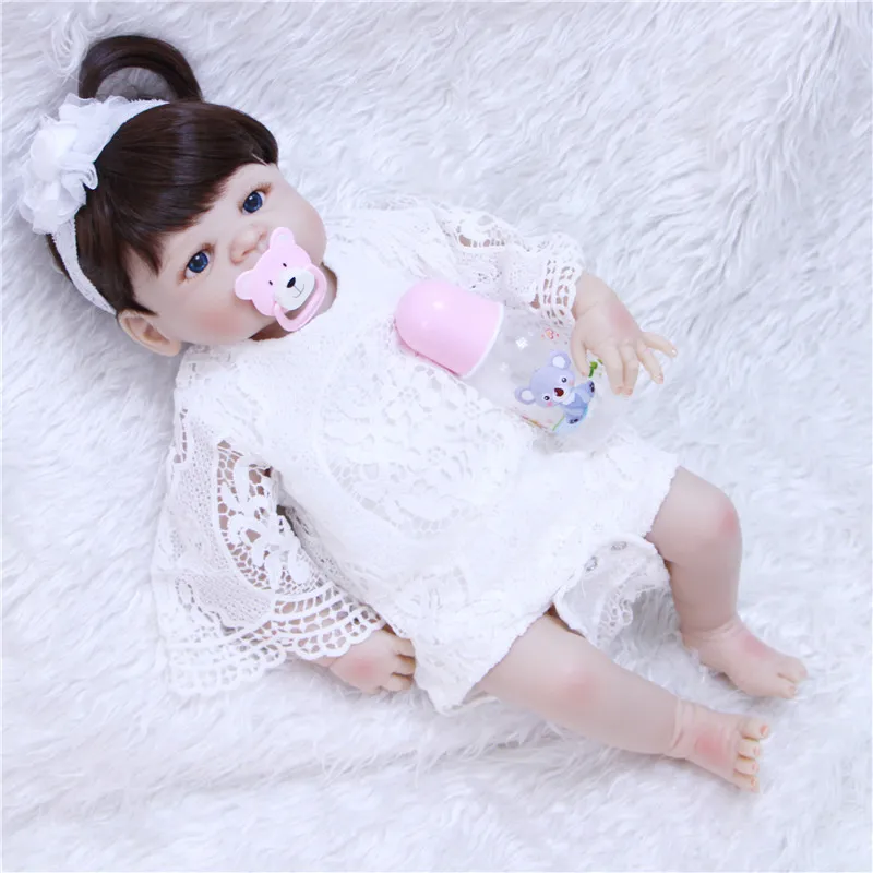 Кукла-реборн силиконовая 55 см с кружевом | Игрушки и хобби