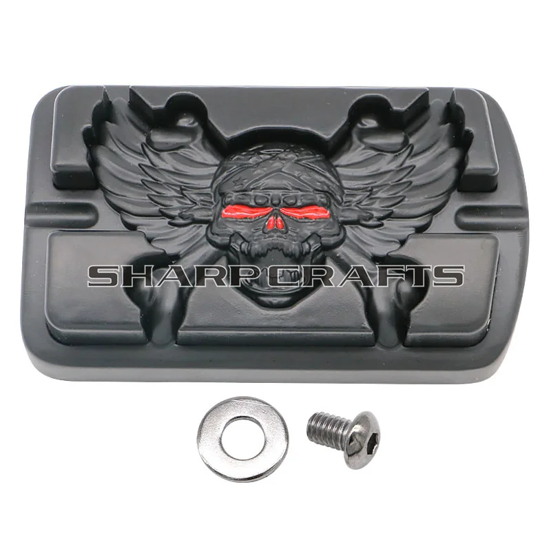 Череп орел подножки Тормозная педаль Накладка для Harley Dyna FLD Softail Fat Boy FLSTF FLST Touring Road King FLHR Electra Glide - Цвет: B Black