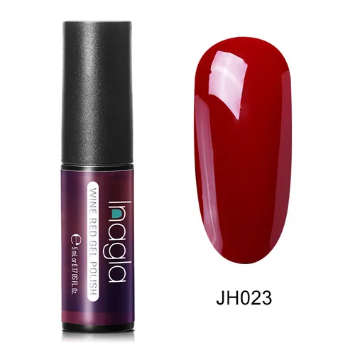 JH023 Inagla, 5 мл, винно-красный и телесный цвет, Гель-лак для ногтей, замачиваемый, светодиодный, УФ-гель, штамповка, лак для ногтей, гель-лаки для маникюра - Цвет: JH023