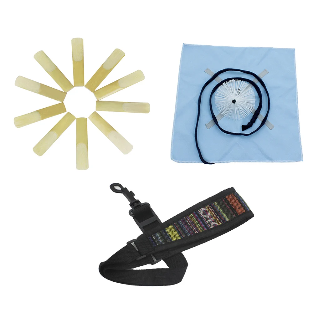 

3PCS Saxophone Clarinet Accessories Kit Sax Including Cleaning Cloth + Sax Neck Strap + Reeds Saxophone Parts