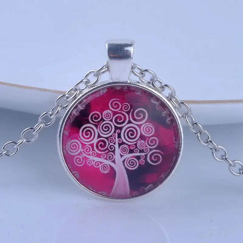 Ожерелье с деревом светящееся дерево фото стеклянное ожерелье из кабошонов