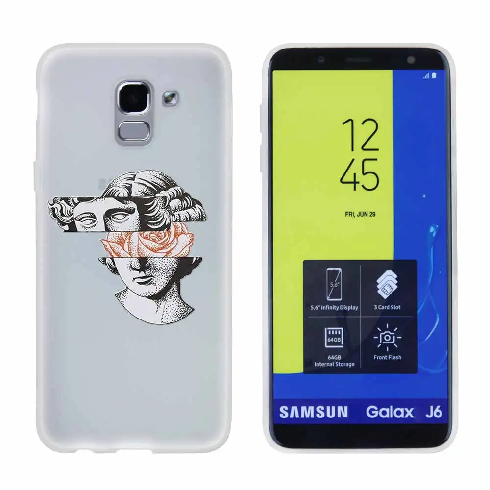 3D printing Искусство Дэвид статуя цветок для чехол для телефона samsung Galaxy j6 J8 J7 J5 J3 J4 Plus J610 Prime Мягкий силиконовый чехол - Цвет: 3D printing