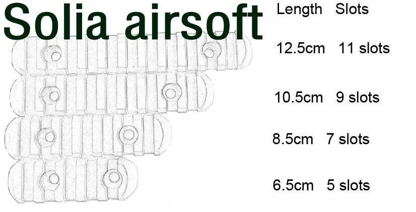 

Pack of 4 pcs Tactical Airsoft Polymer Picatinny Rail For Handguard Compatible with Fashlight Laser scope
