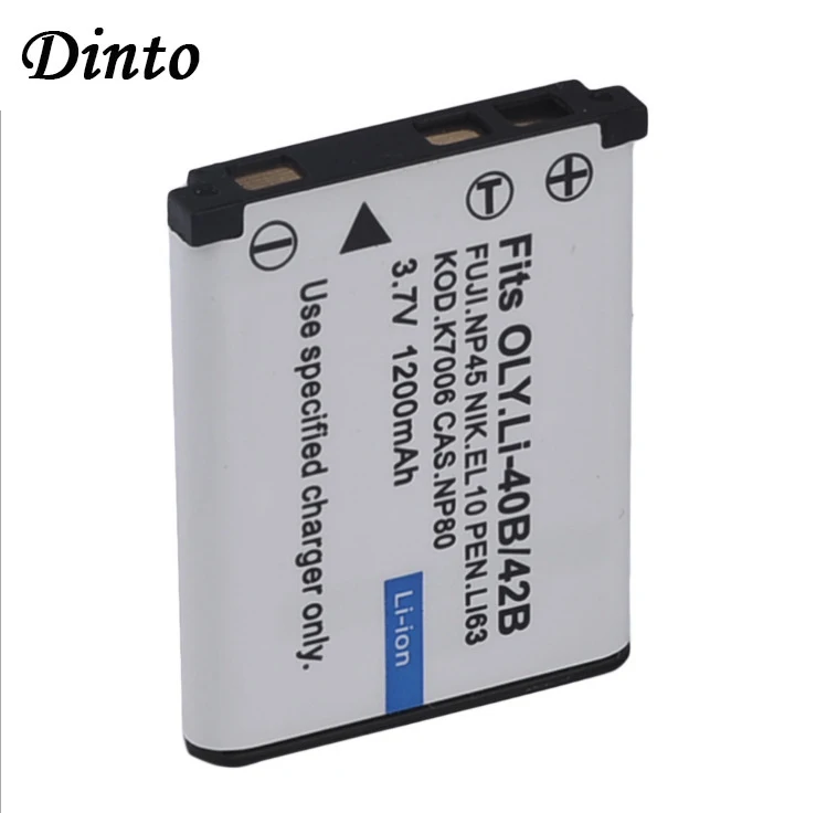 Аккумулятор Dinto для камеры 1200 мА · ч Li 42B 40B EN EL10 FNP 45 D Li63 CNP 80 Nikon OLYMPUS FUJIFILM Pentax