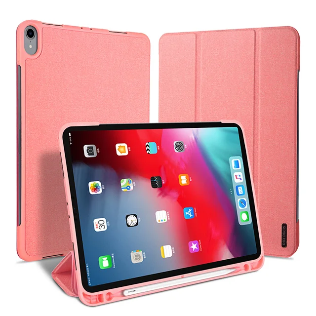 Pink Смарт чехол для iPad Pro 11 DUX DUCIS из искусственной кожи флип чехол для Apple iPad Pro 11 дюймов выпуск с карандашом чехол с зажимом - Цвет: Pink