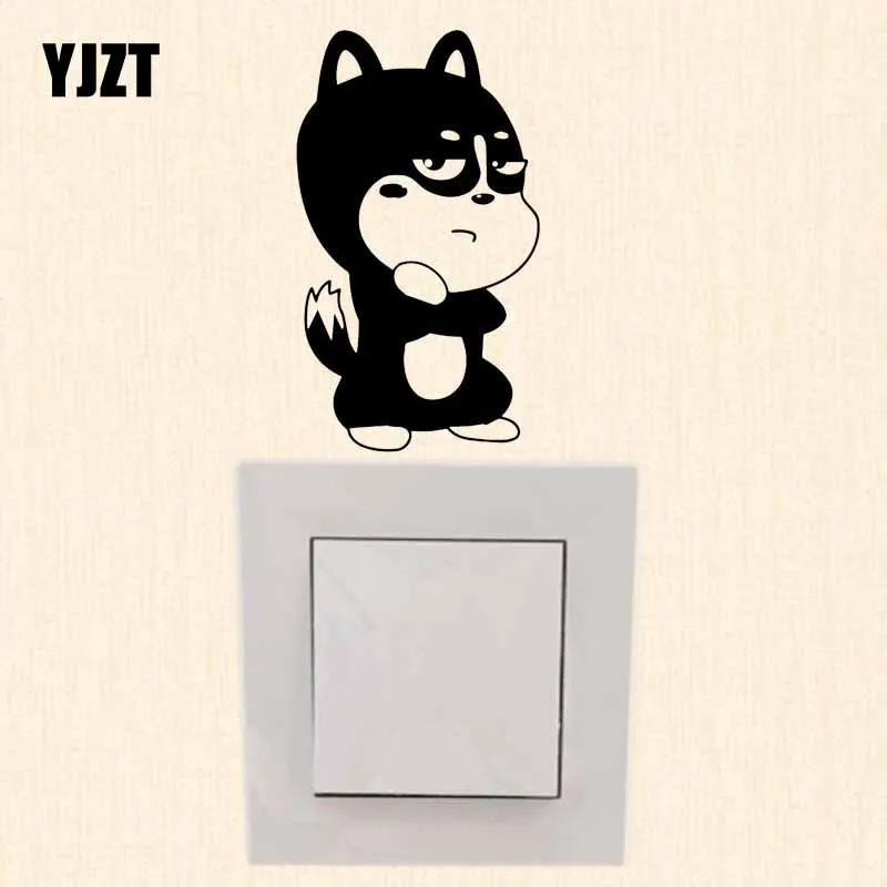 

YJZT играть собака виниловый стикер для переключателя домашний декор наклейка на стену с забавными рисунками животных из 17SS-0617