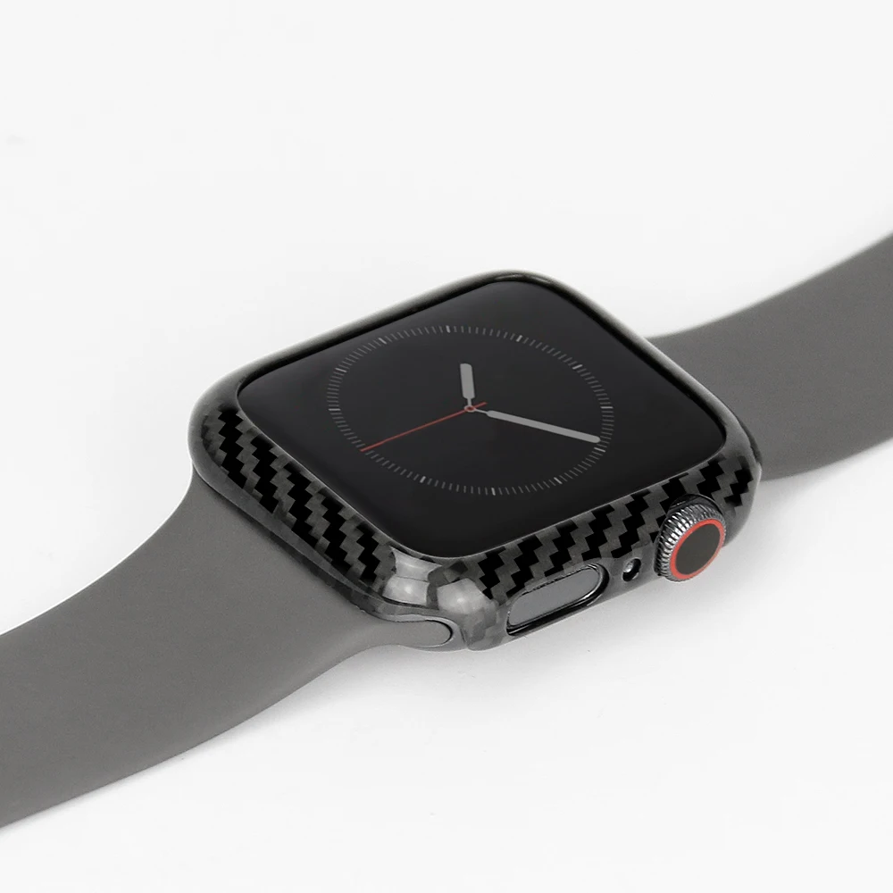 MCASE Роскошный ультра тонкий из настоящего углеродного волокна для Apple Watch Series 4 44 мм Тонкий чехол рамка