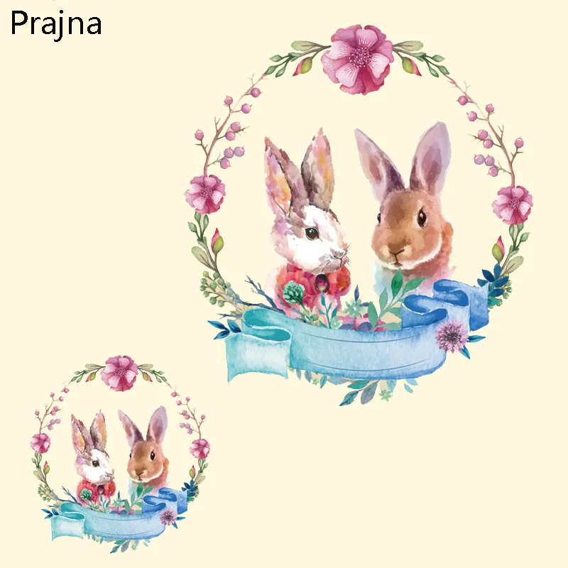 Праджня с принтом в виде цветов и нашивки кролик горячим утюгом на Стикеры для