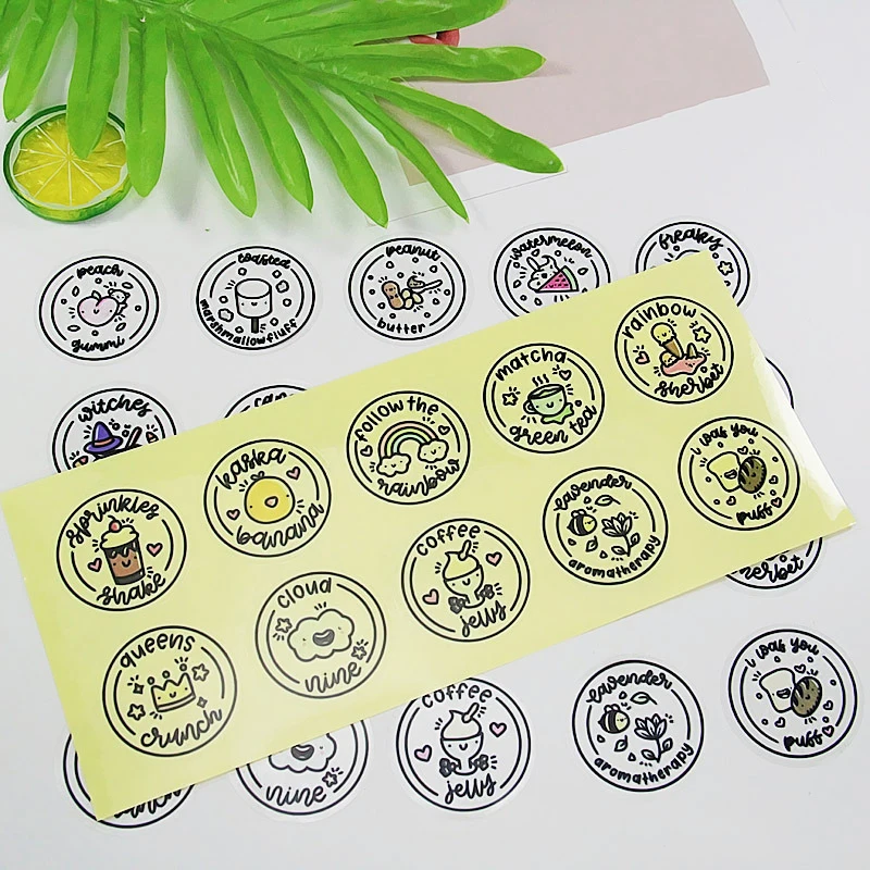 Happy Monkey 5 sheet/Pack Transparent Stick Figure Stickers For Slime Box Cartoon Slime DIY Accessories Gift Toy For Kids Adults