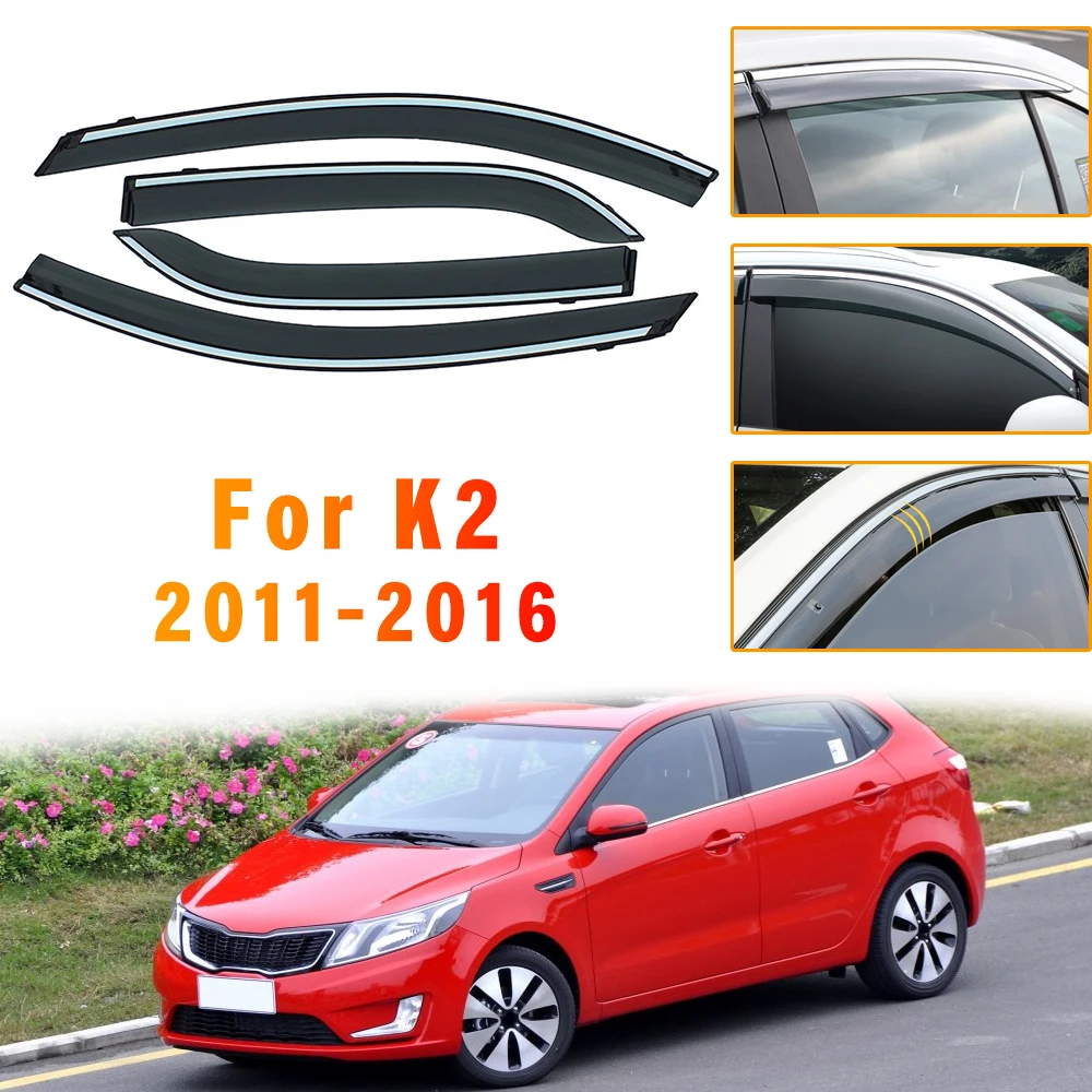 Козырек Оконный Для Kia K2 Sedan 2011-2016 дымчатые козыреки на окна автомобиля защита от