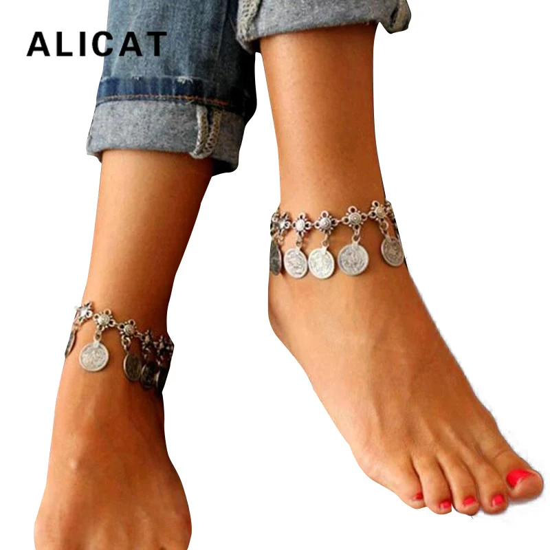 Старая монета ножной браслет для ног Аксессуары 2018 Мода Индийский этнический