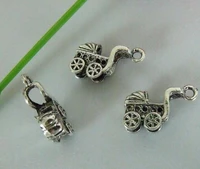 hot 10pcs zinc alloy 3d baby carriages charm pendants diy jewelry 15 x 8 mm za416