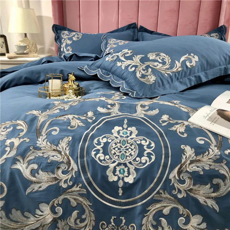 Роскошный комплект постельного белья из египетского хлопка с золотой