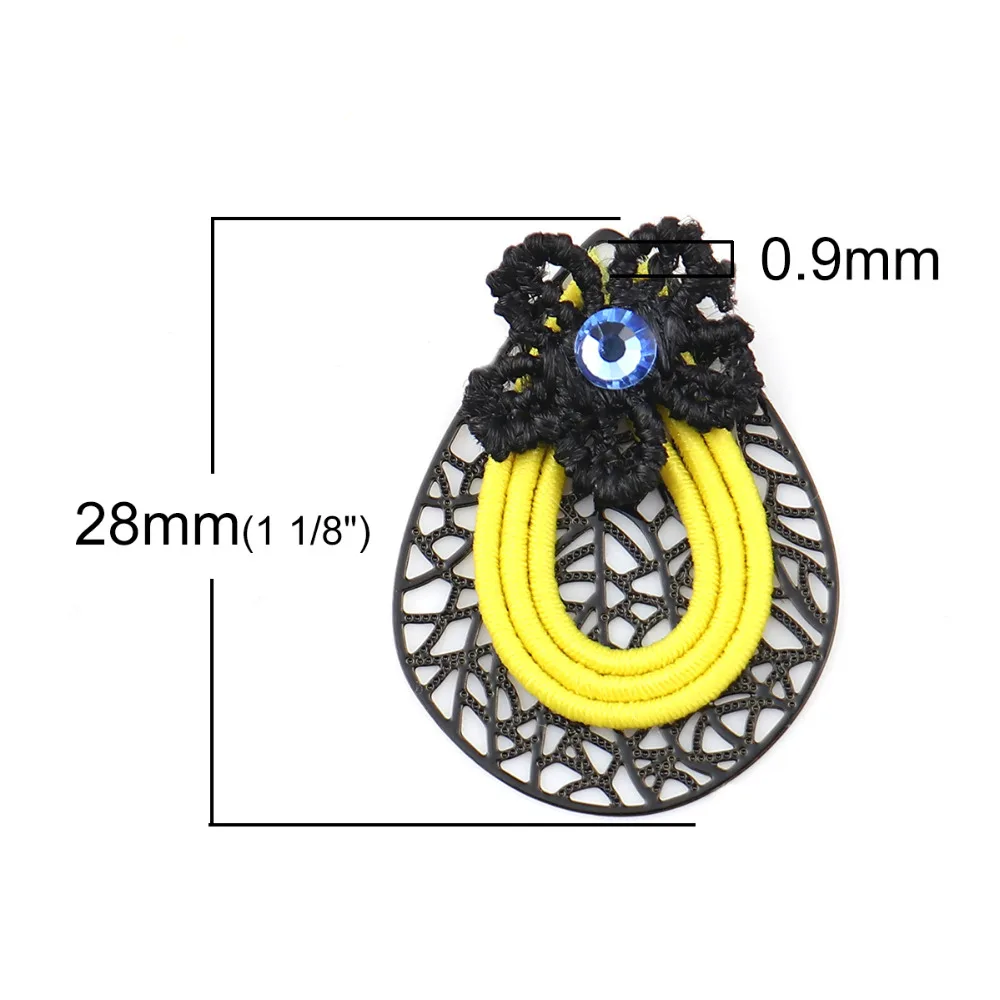 Модные медные и эластичные Подвески DoreenBeads подвески в виде капель черные цветные