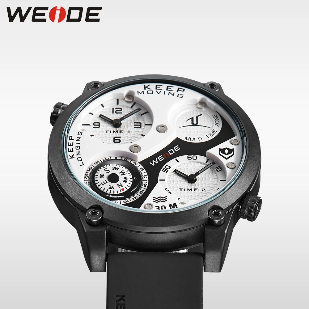 WEIDE мужские Роскошные спортивные Топ Роскошный Аналоговый Силиконовый ремешок с