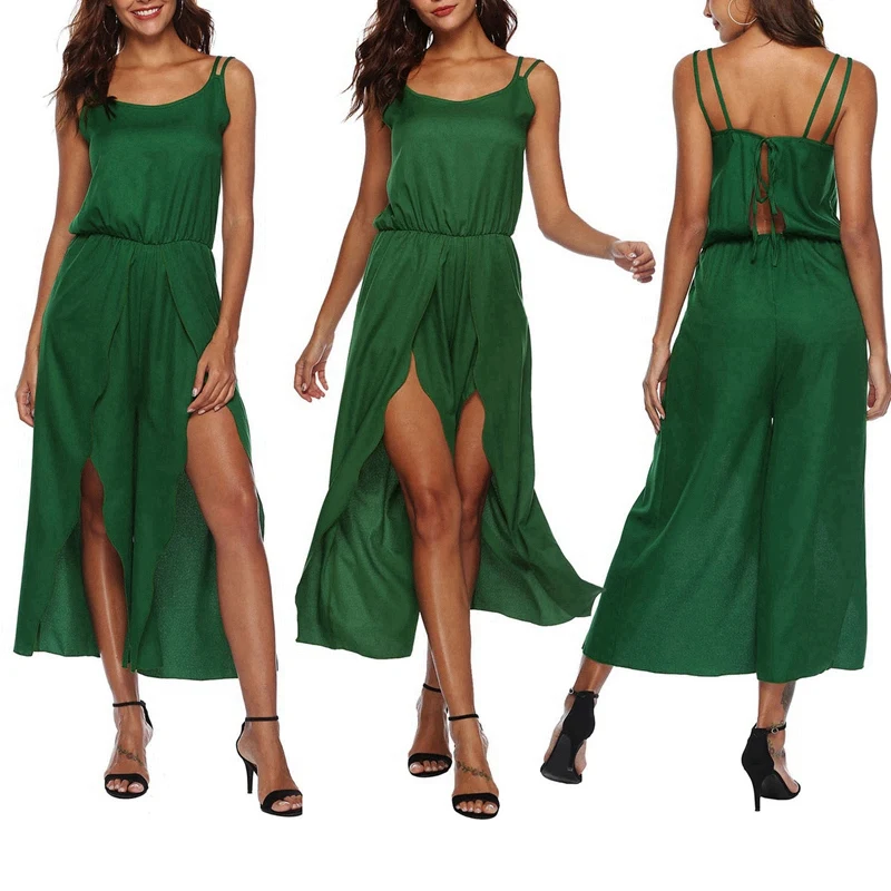 Женский Асимметричный комбинезон с эластичной резинкой на талии без рукавов