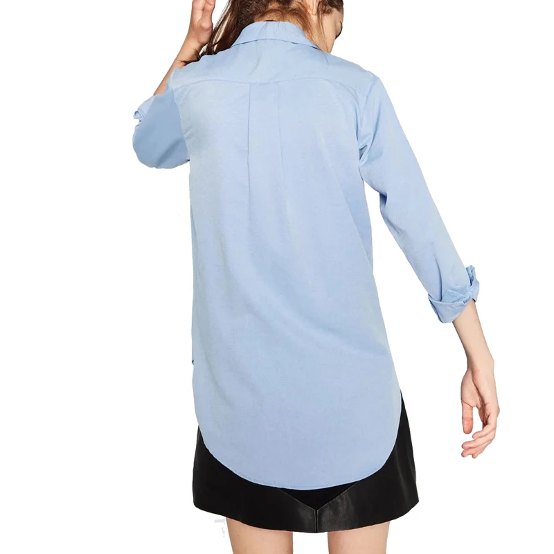 Blusas Новый элегантный Для женщин Демисезонный Vogue Свободные Длинные Девушка