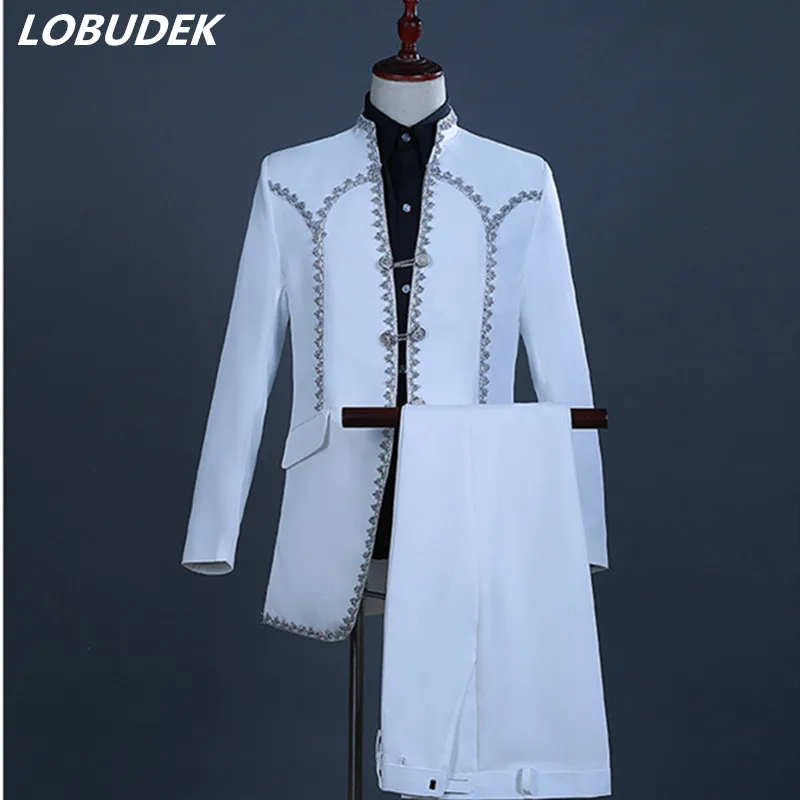 Белое свадебное платье для жениха певицы мужские костюмы Мужская одежда