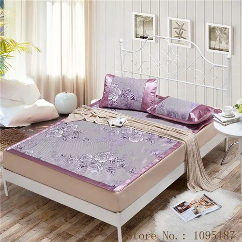 rose purple Летний охлаждающий коврик, комплект для простыней, складные простыни, подстилка-кровать, чехол для лета, ротанговый коврик 1,8 м, 1,5 м, кровать, летний комплект белья, коврик - Цвет: rose purple