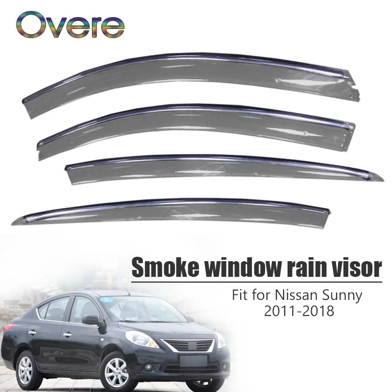 Овере Новинка 1 комплект детский дым окно дождевой козырек для Nissan Sunny N17 2011 2012 2013