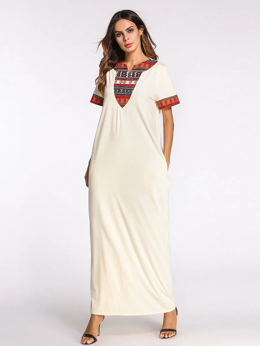 Moslim Abayas Дубай женская одежда больших размеров 4XL 2018 белое длинное платье короткий