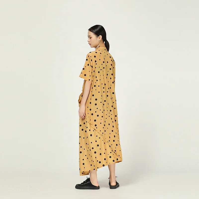 LANMREM 2020 летнее Новое модное повседневное женское Ретро Свободное длинное платье