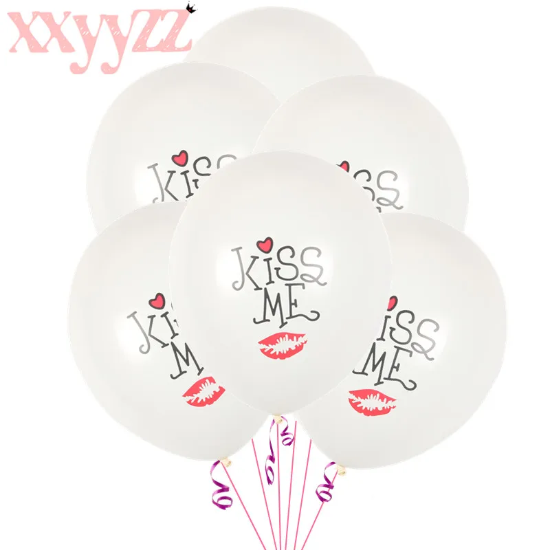 XXYYZZ 12 дюймов Новые 10 шт./лот с принтом KISS ME латексные воздушные шары Свадебные
