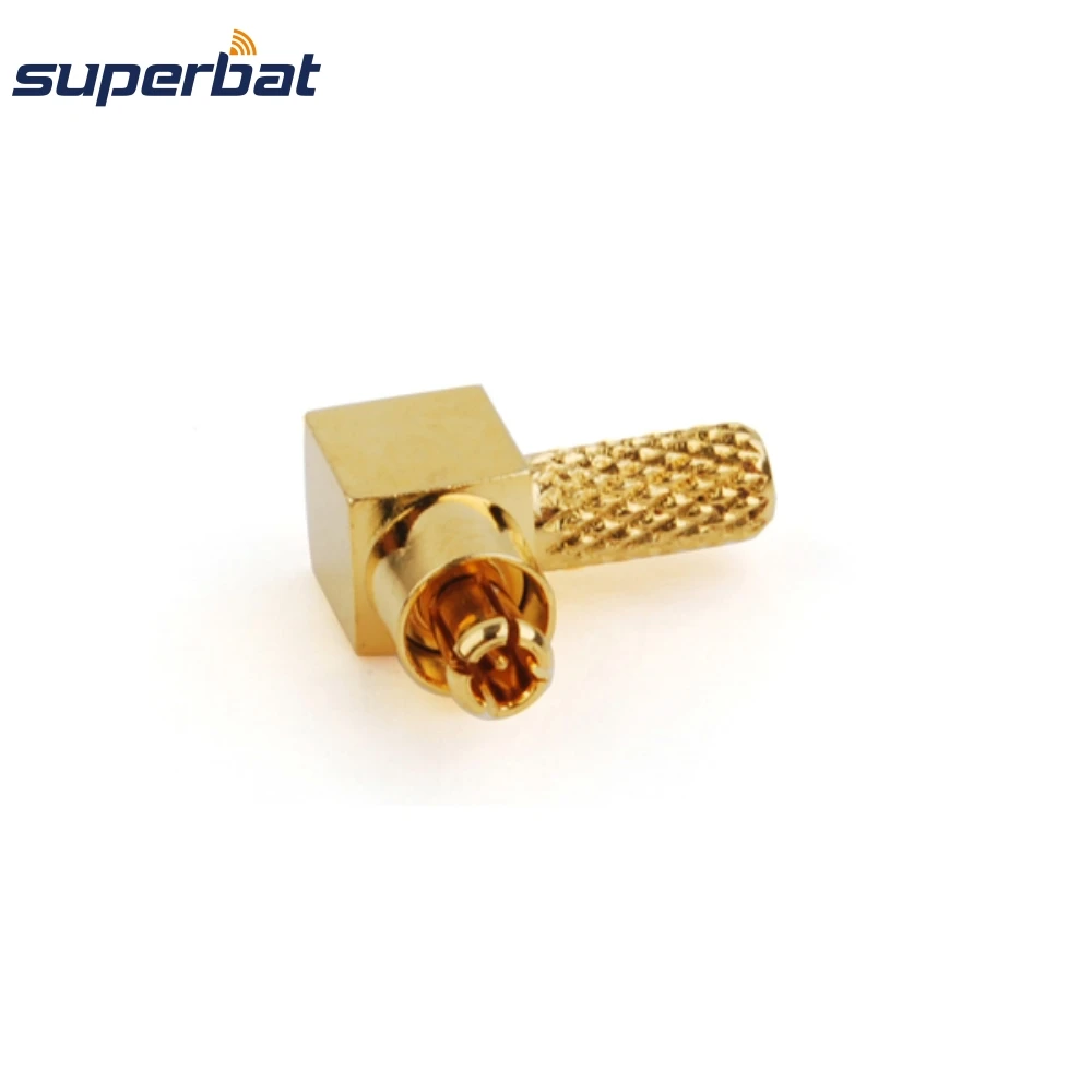 Superbat MC-Card Male Right Angle Crimp Connector for RG174 RG316 Cable Goldplated PTFE